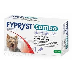 FYPRYST combo 67 mg/60, 3 mg PSY 2-10 KG roztok na kvapkanie na kožu pre malé psy (pipeta) 1x0, 67 ml vyobraziť