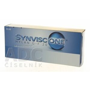 SYNVISC-ONE hylan G-F 20 viskoelastický materiál (s kys. hyalurónovou do kĺbov) 1x6 ml vyobraziť