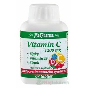 Medpharma Vitamín C 1200mg - šípky, vit. D, zinok, 67 tabliet, Akcia vyobraziť
