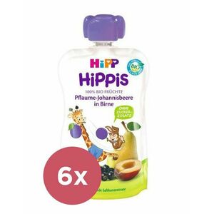 6x HIPP HiPPiS BIO Príkrm ovocný 100% ovocia hruška, čierne ríbezle, slivka 100 g vyobraziť