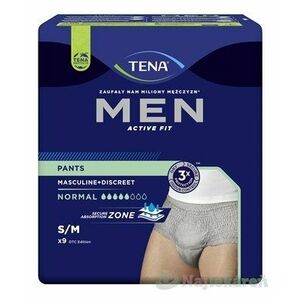 TENA Men Pants Normal Grey S/M pánske inkontinenčné spodné prádlo, sivé 9 ks vyobraziť