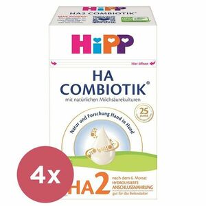 4x HiPP Výživa následná dojčenská mliečna HA 2 Combiotik® 600 g, od uk. 6. mesiaca vyobraziť