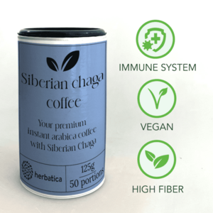 Sibírska čaga s prémiovou instantnou kávou arabica - 125g - Herbatica vyobraziť