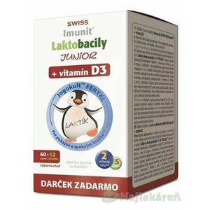 Laktobacily JUNIOR SWISS Imunit + vitamín D3 60+12 tabliet vyobraziť