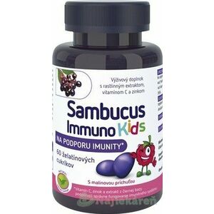 Sambucus Immuno Kids, malinové želatínové cukríky, 60 ks vyobraziť