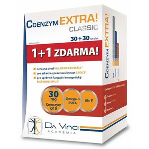 Coenzym extra! CLASSIC 30 MG Coenzym Q10 + Omega 3 PUFA + Vitamín E - DA VINCI, 60 kapsúl vyobraziť