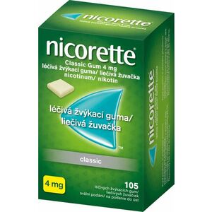 Nicorette ® Classic Gum 4 mg, liečivé žuvačky 105 ks vyobraziť