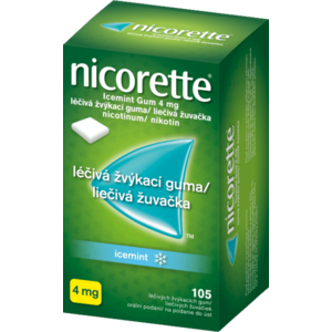 Nicorette Icemint Gum 4mg liečivé žuvačky 105 ks vyobraziť