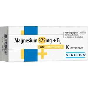 Generica MAGNESIUM 375 mg + B6 forte s vitamínom C 10 šumivých tabliet vyobraziť