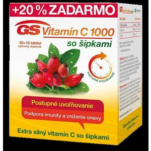 GS Vitamín C 1000 so šípkami 60 tabliet vyobraziť