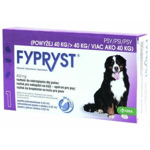 Fypryst 402 mg Psy nad 40 kg Roztok na kvapkanie na kožu pre psov 1 ks vyobraziť