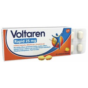 Voltaren Rapid 25 mg mäkké kapsuly pre rýchlu uľavu od bolesti s protizápalovým účinkom 20 mäkkých kapsúl vyobraziť