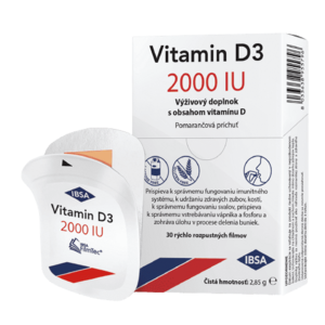 Vitamin D3 IBSA Vitamin D3 2000IU pomaranč rozpustné filmy 30 ks vyobraziť