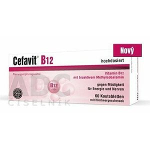 Cefavit Vitamin B12 s malinovou príchuťou 60 tabliet vyobraziť