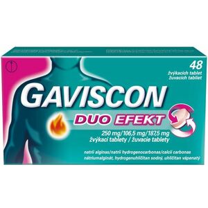 Gaviscon Duo Efekt žuvacie tablety 48 ks vyobraziť