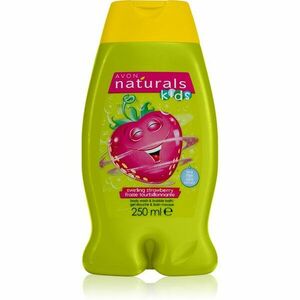 Avon Naturals Kids Swirling Strawberry pena do kúpeľa a sprchový gél 2v1 pre deti 250 ml vyobraziť