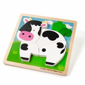 BIGJIGS Toys Vkladacie puzzle kravička vyobraziť