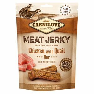 CARNILOVE Meat Jerky pre psov Chicken with Quail Bar 100 g vyobraziť