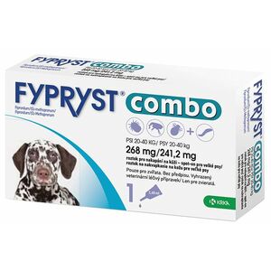 Fypryst Combo 268 mg/241 2 mg Psy 20-40 kg Roztok na kvapkanie na kožu pre veľké psy 2.68 ml vyobraziť