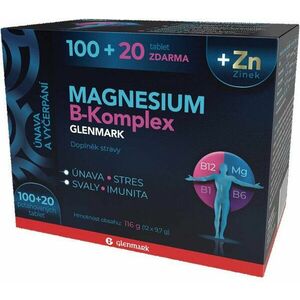 Magnesium B-Komplex Glenmark + Zinok 100+20 tbl zadarmo vyobraziť
