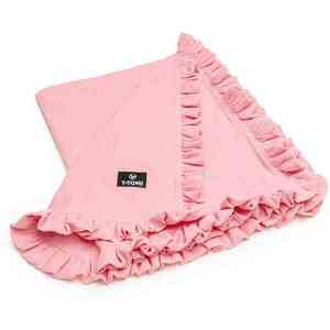 T-TOMI Mušelínová deka s volánkom Pink vyobraziť