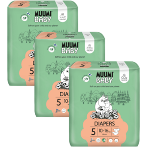 Muumi Baby 5 Maxi+ 10-16 kg, mesačné balenie eko plienok vyobraziť