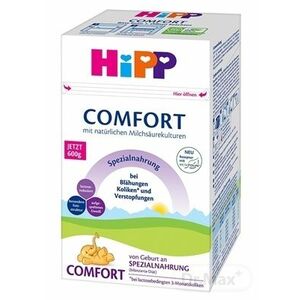 Špeciálna dojčenská výživa HiPP Comfort od narodenia vyobraziť
