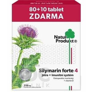 NaturProdukt Silymarin forte 4 tbl pečeň + imunitný systém (80+10 zadarmo) (90 ks) vyobraziť