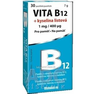 Vitabalans VITA B12 + kyselina listová (1 mg/ 400 mcg) pastilky 1x30 ks vyobraziť