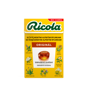 RICOLA Bylinné cukríky bez cukru, originálna bylinná zmes 40 g vyobraziť