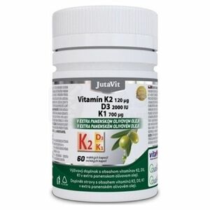 JUTAVIT Vitamín K2 120 µg + D3 2000 IU + K1 700 µg 60 kapsúl vyobraziť
