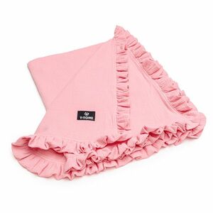 T-TOMI Mušelínová deka s volánikom pink 80 x 100 cm vyobraziť