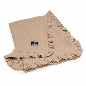 T-TOMI Mušelínová deka s volánikom beige 80 x 100 cm vyobraziť