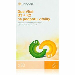 LIVSANE Duo Vital D3 + K2 tobolky na podporu imunity, zníženie miery únavy a vyčerpania 30 tbl vyobraziť