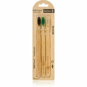 SOFTdent Bamboo Medium - 3 pack bambusová zubná kefka 3 ks vyobraziť