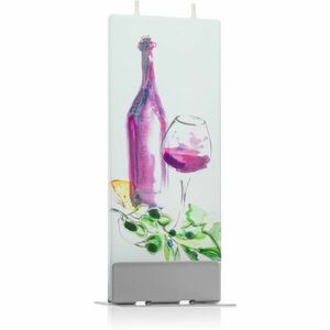 Flatyz Greetings Bottle Of Wine And Glass dekoratívna sviečka 6x15 cm vyobraziť