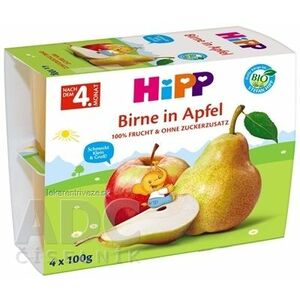 HiPP BIO 100% OVOCIE Jablká s hruškami ovocný príkrm (od ukonč. 4. mesiaca) 4x100 g (400 g) vyobraziť