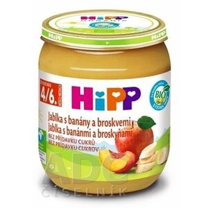 HiPP Príkrm 100% Ovocie Jablká, banány a broskyne (od ukonč. 4./6. mesiaca) 1x125 g vyobraziť