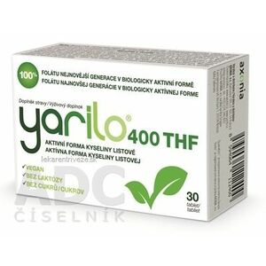 YARILO 400 THF tbl aktívna forma kyseliny listovej 1x30 ks vyobraziť