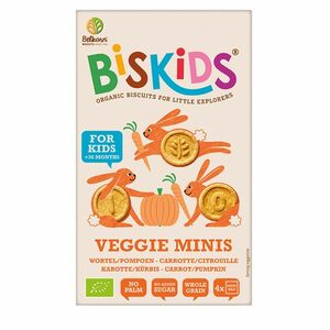 BELKORN BISkids BIO detské celozrnné mini sušienky s mrkvou a tekvicou bez pridaného cukru 120 g vyobraziť