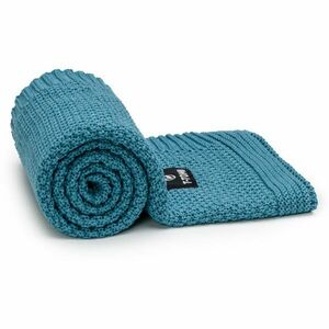 T-TOMI Knitted Blanket Petrol blue pletená deka 80x100 cm vyobraziť