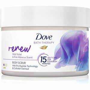 Dove Bath Therapy Renew jemný telový peeling Wild Violet & Pink Hibiscut 295 ml vyobraziť