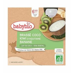 BABYBIO Desiata s kokosovým mliekom - kiwi a banán (4x 85 g) vyobraziť