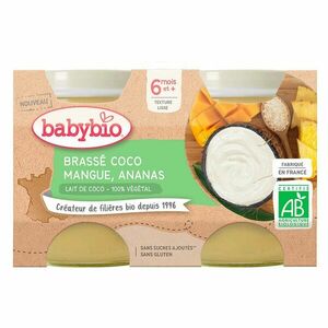 BABYBIO Brassé z kokosového mlieka mango ananás 2x130 g vyobraziť