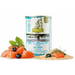 ISEGRIM dog Junior Salmon with Millet, Blueberries & Wild Herbs konzervy pre psy 6x800g vyobraziť