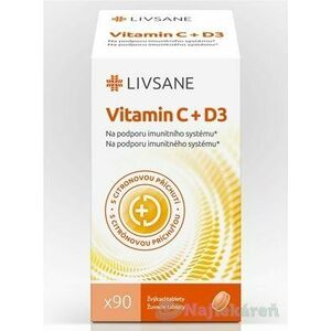 LIVSANE Vitamín C + D3 žuvacie tablety 90 ks vyobraziť