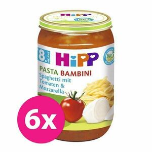 6x HIPP BIO Pasta Bambini - Rajčata se špagetami a mozarellou od uk. 7. měsíce, 220 g vyobraziť
