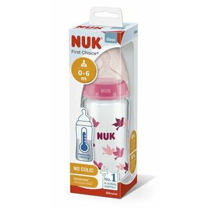 NUK FC+ Fľaša sklenená s kontrolou teploty 240 ml - růžová vyobraziť