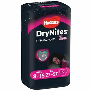 HUGGIES® DryNites Nohavičky plienkové jednorazové pre dievča 8-15 rokov (27-57 kg) 9 ks vyobraziť