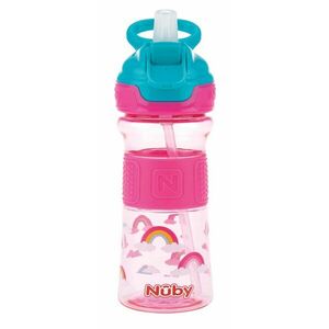 NUBY Fľaša športová s mäkkou sklopiteľnou slamkou 360 ml, ružová, 3+ vyobraziť